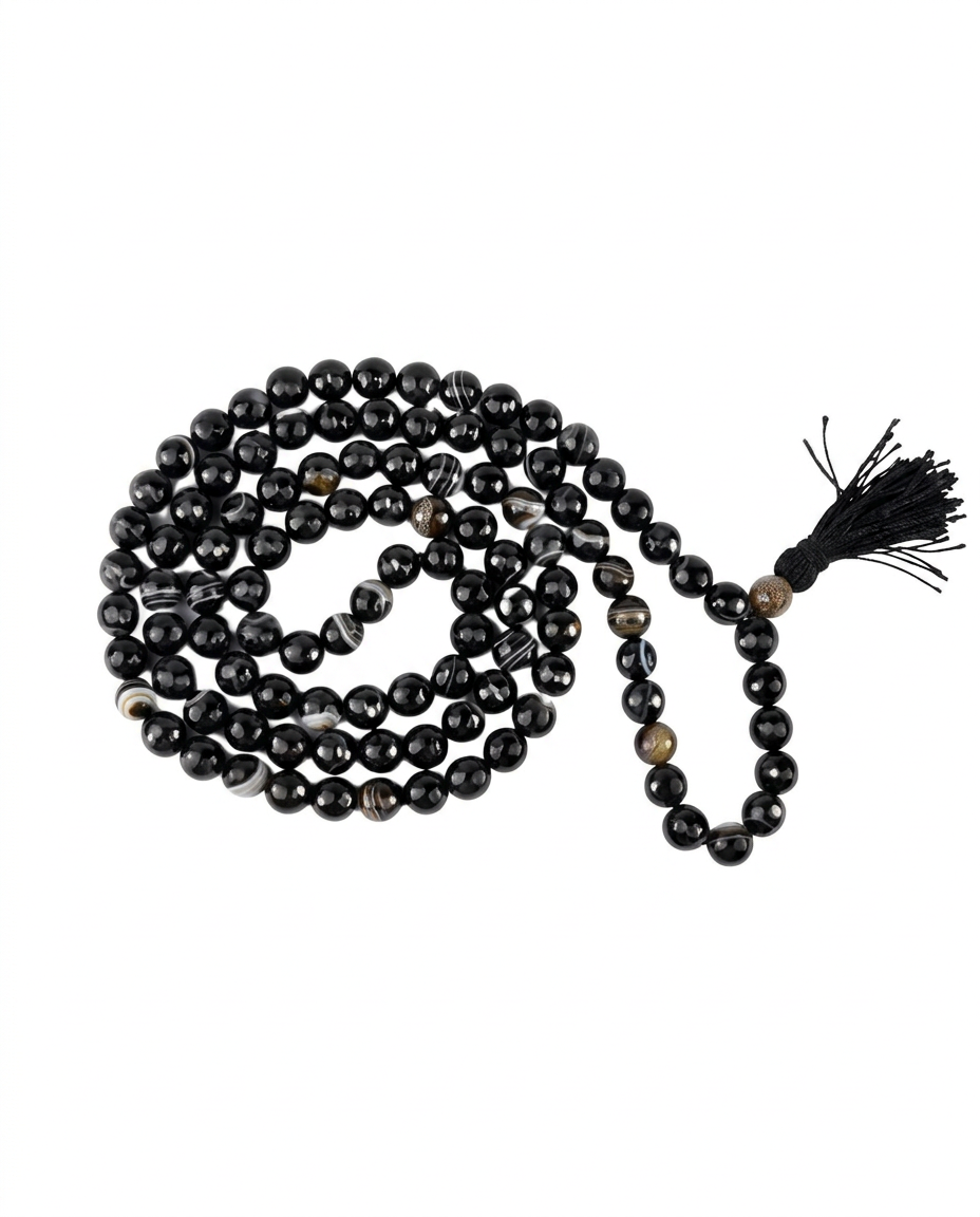 Black Beaded Mala