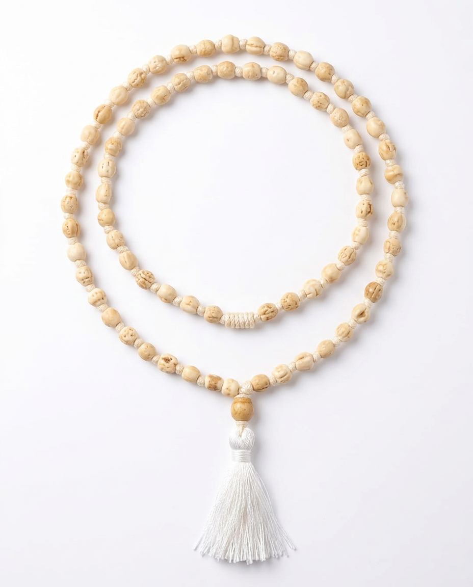 Cream Beaded Mala